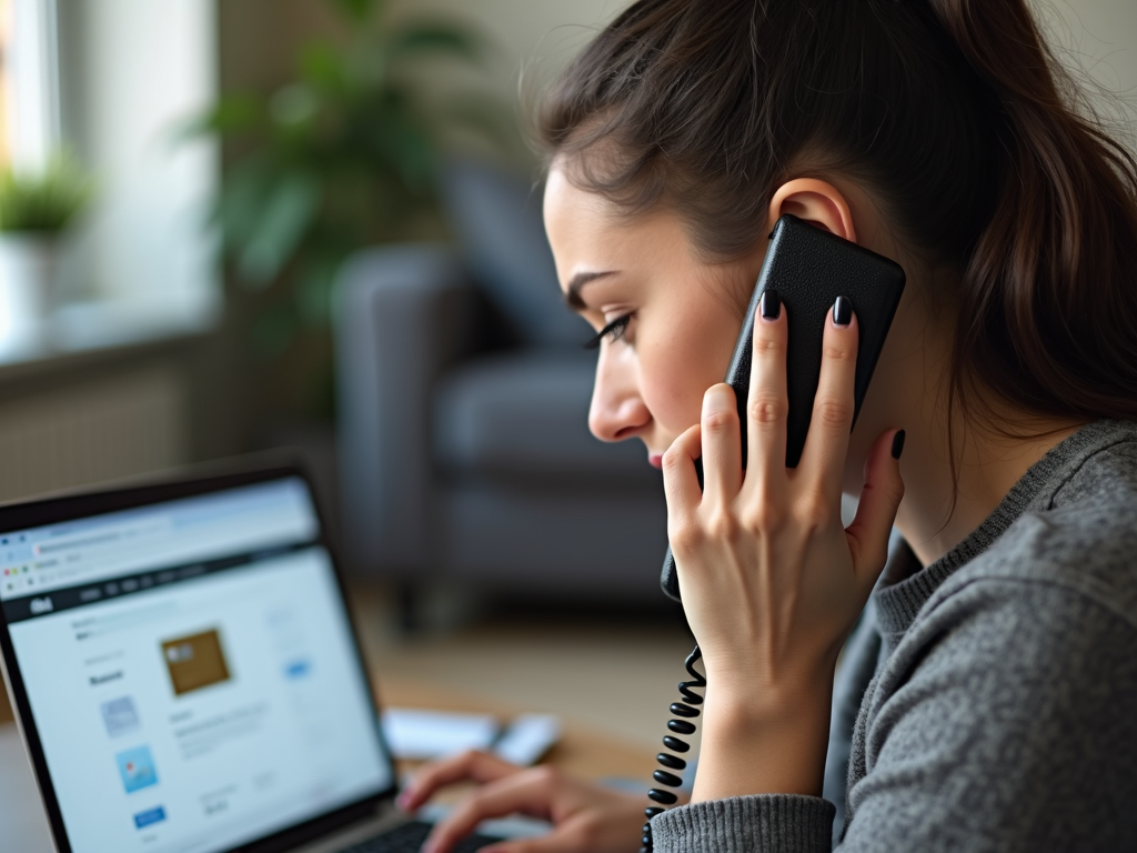 Eine Person kontaktiert die Kreditkarten-Hotline, um eine verlorene Karte zu sperren.