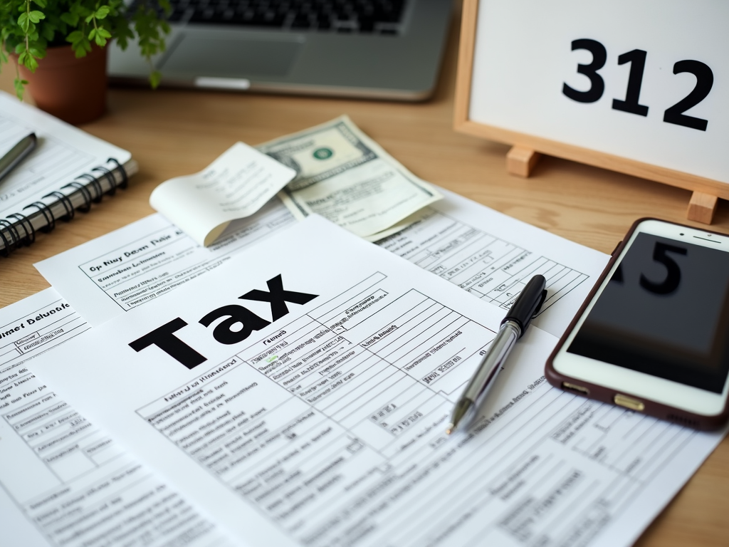 Organized tax documents and deadlines for 2023.