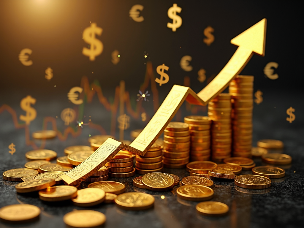 A chart showing the increase in gold prices and their influencing factors.