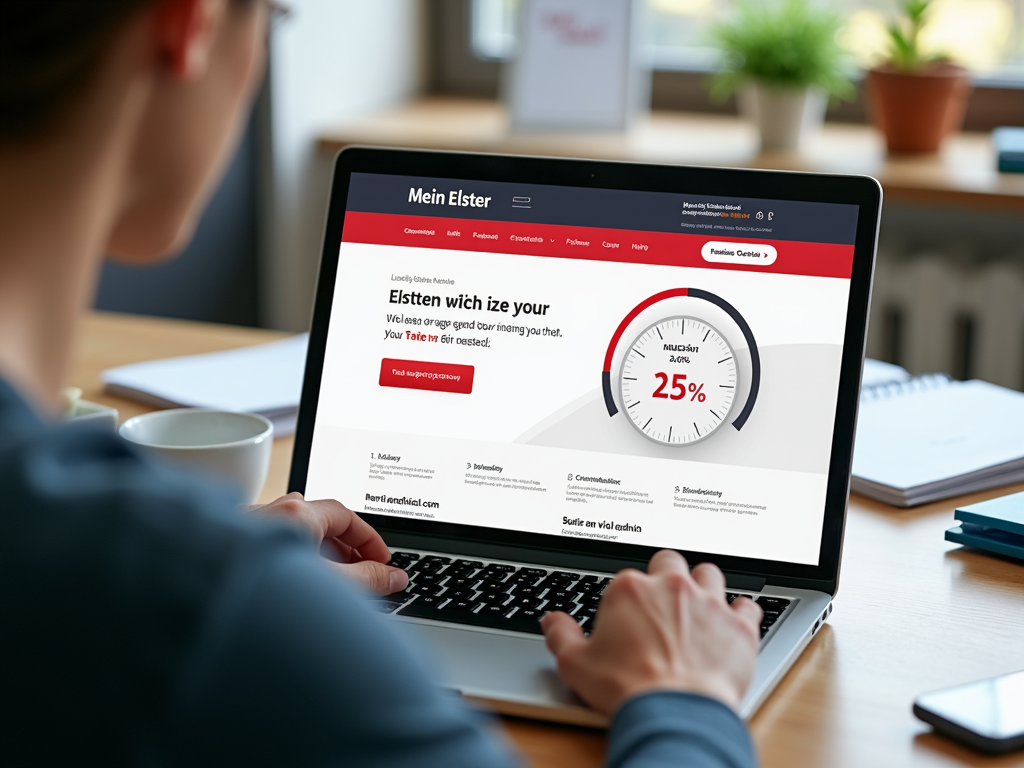 Preparation and registration on Mein Elster for the electronic tax declaration.