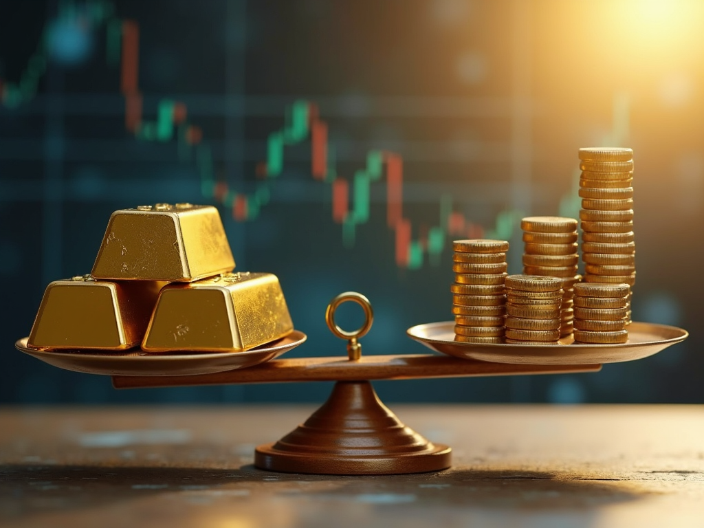 A balance between gold and market volatility.