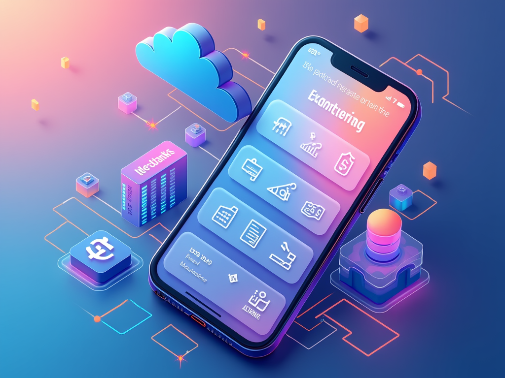 Ein modernes Banking-App-Interface, das die Vorteile von Neobanken zeigt.