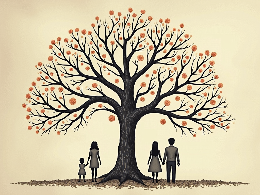 A family tree representing legal succession in Germany.