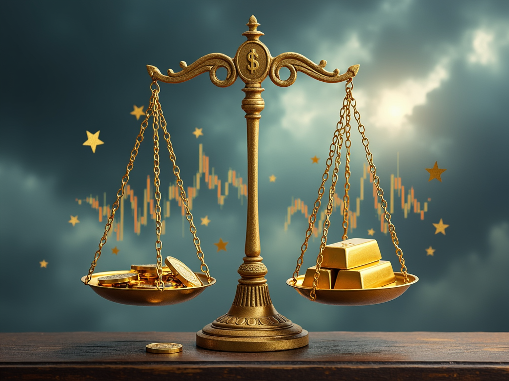 Ein Gleichgewicht zwischen Gold und Marktvolatilität.