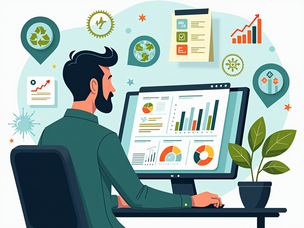 A financial analyst examining ESG data to understand sustainability ratings.