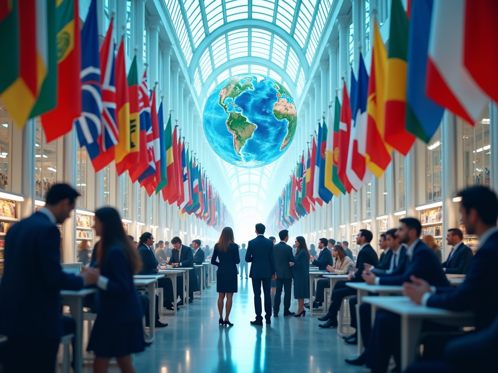 A global market representing the opportunities of globalization.
