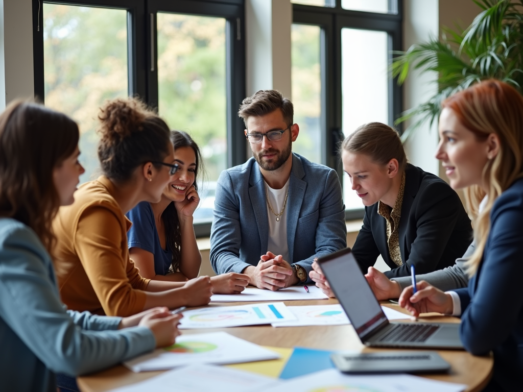 Brainstorming su idee imprenditoriali in un ufficio moderno.