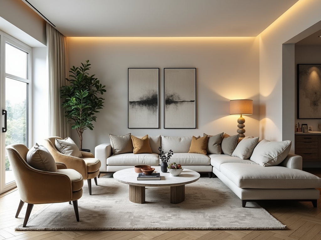 A modern living room that increases property value.