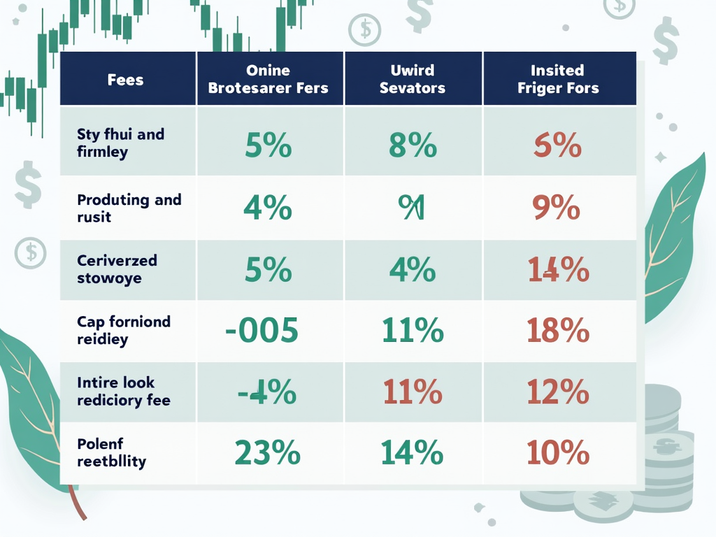Representation of the various fee structures of online brokers.
