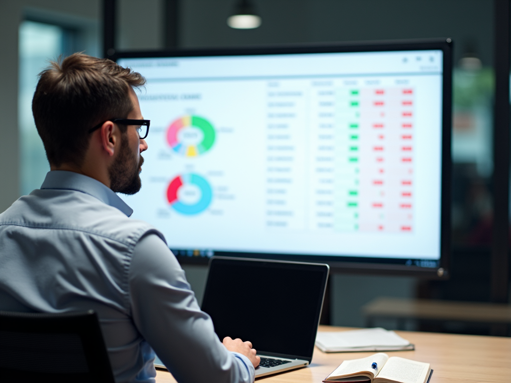 A businessman compares the costs and fees of online brokers.