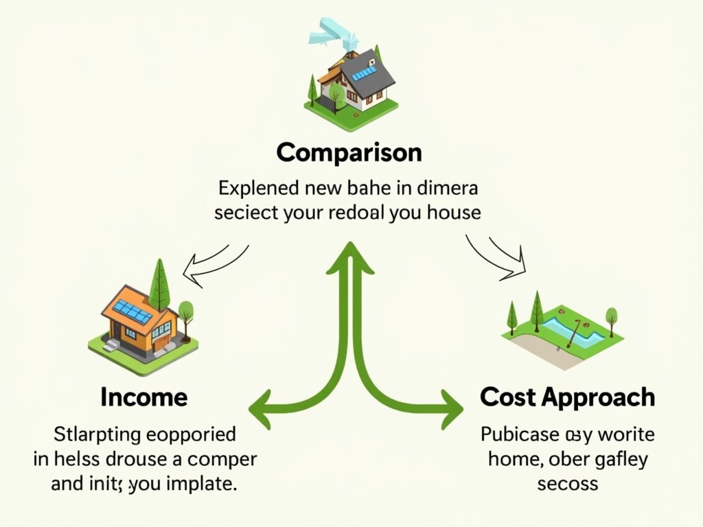 The three main methods of property valuation: comparative method, income method, and asset value method.