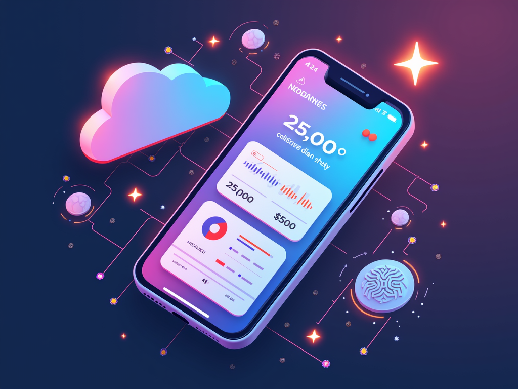 Ein modernes Banking-App-Interface, das die Vorteile von Neobanken zeigt.