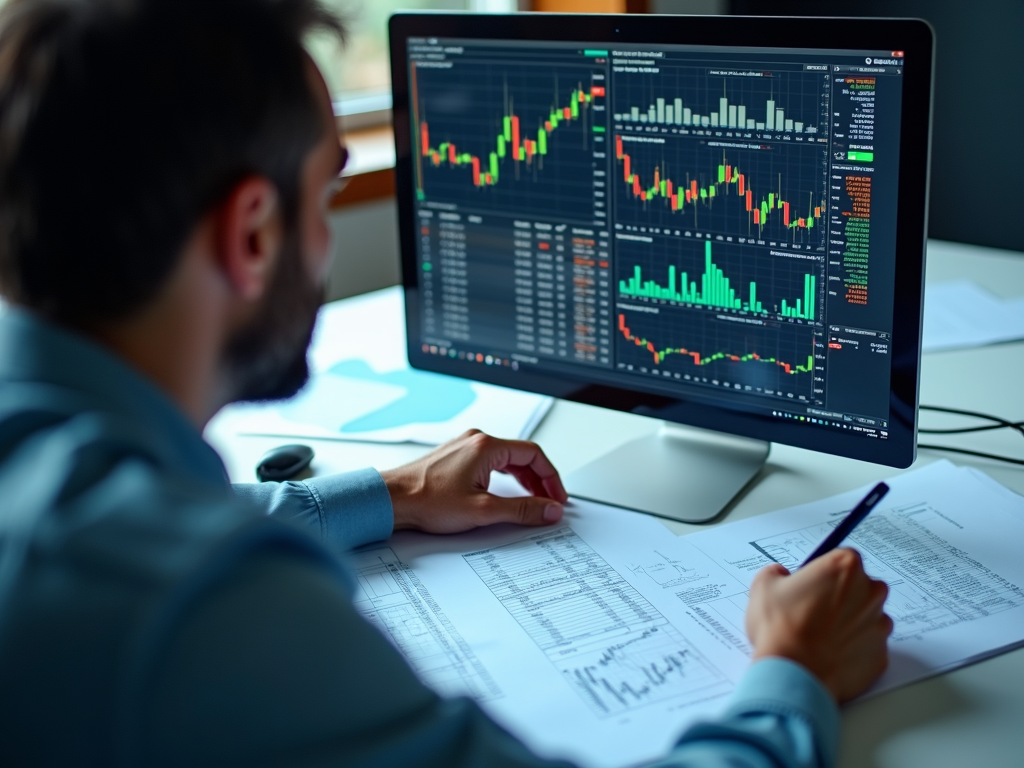 Un analista finanziario che esamina i dati aziendali per l'analisi fondamentale.