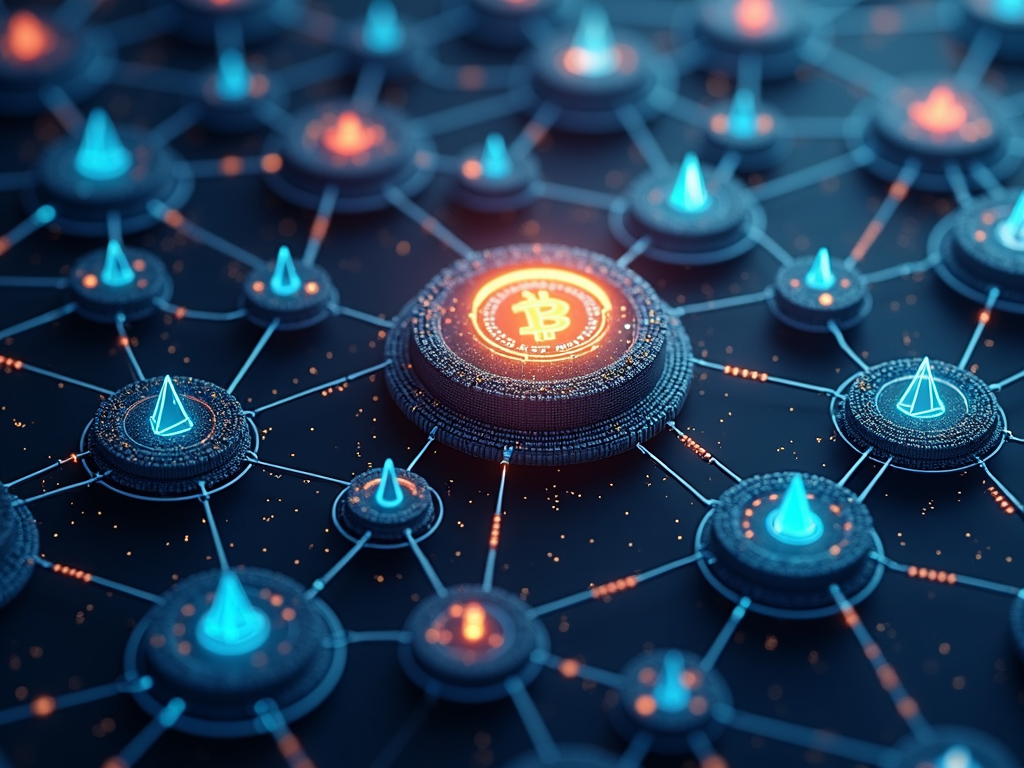 Rappresentazione della tecnologia blockchain che sta alla base delle criptovalute.