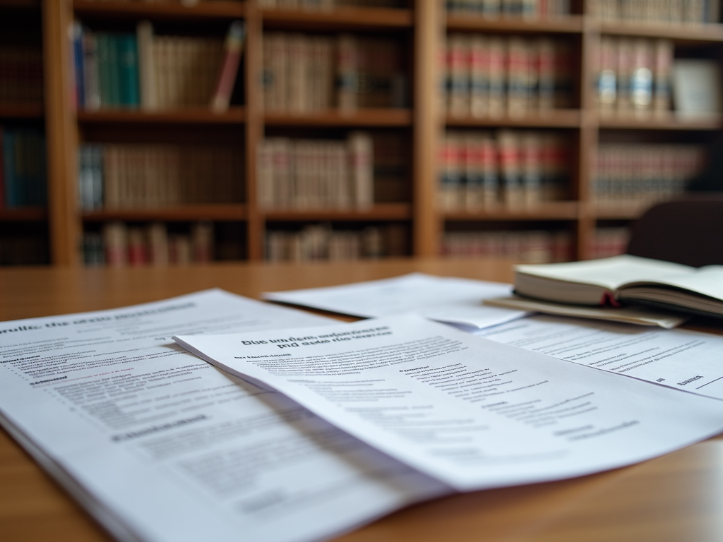 Juristische Dokumente und Gesetzesbücher symbolisieren die rechtlichen Grundlagen der Berufsunfähigkeitsversicherung.