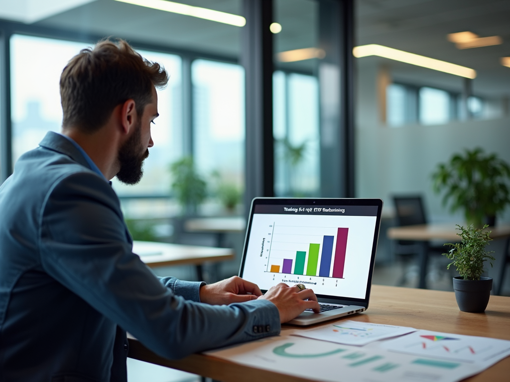 Un investitore analizza strategie e tecniche per il ribilanciamento degli ETF.