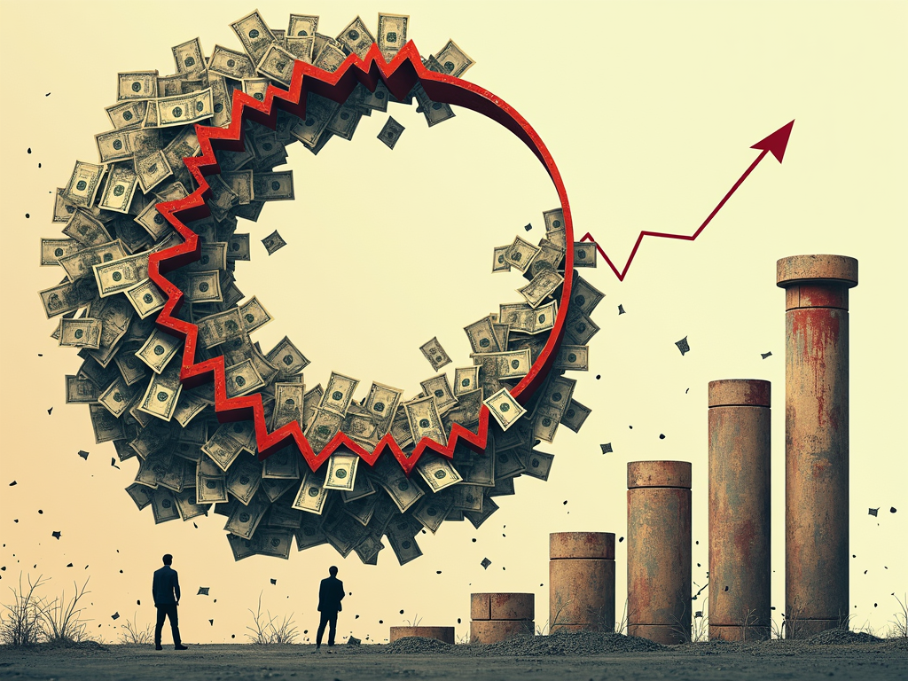 Die Deflationsspirale: Ein Kreislauf aus fallenden Preisen und wirtschaftlicher Stagnation.