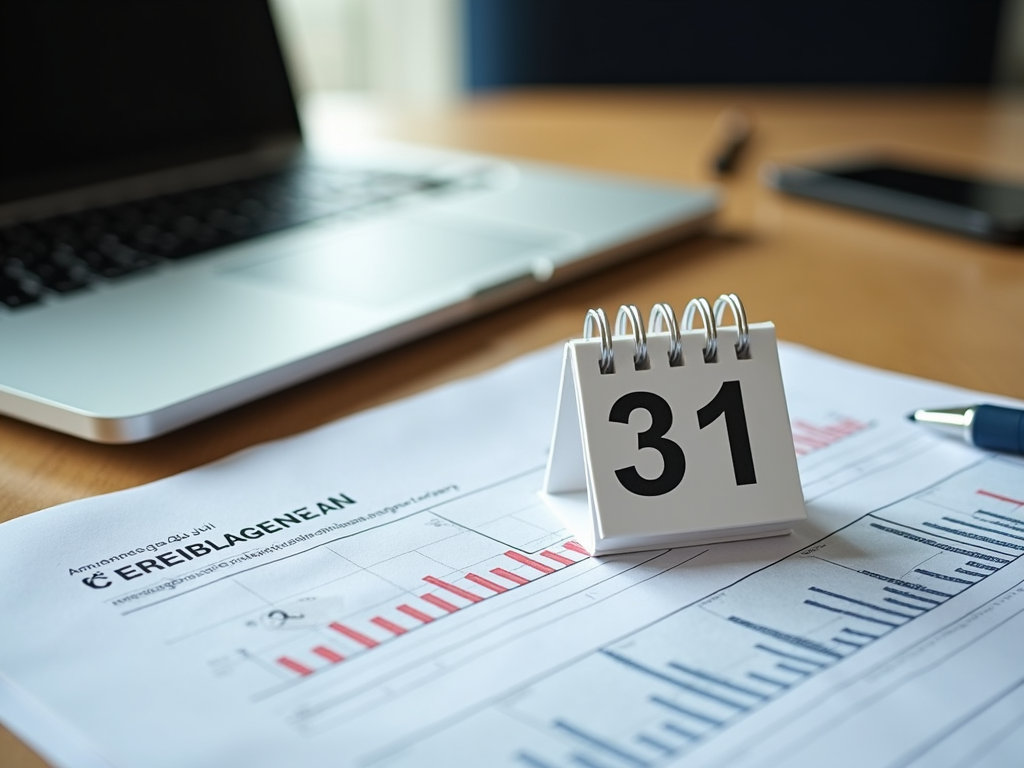 A desk with tax documents and a calendar highlighting submission deadlines.