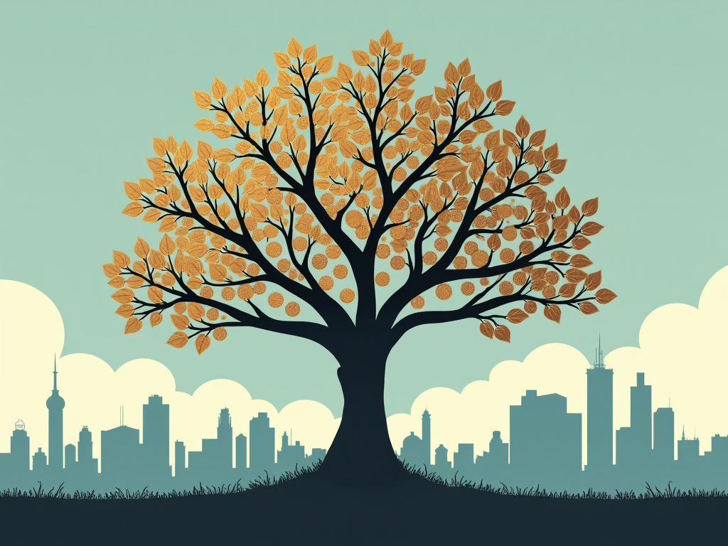 Un albero che simboleggia i dividendi come guadagni stabili.