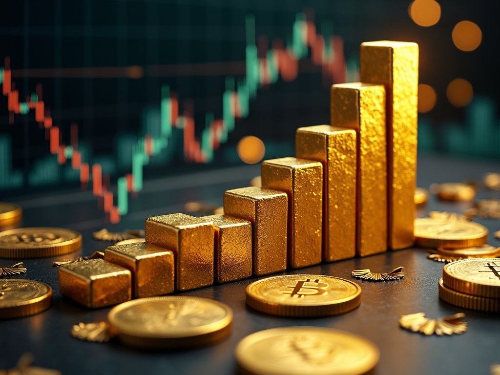 A chart showing the increase in gold prices and their influencing factors.