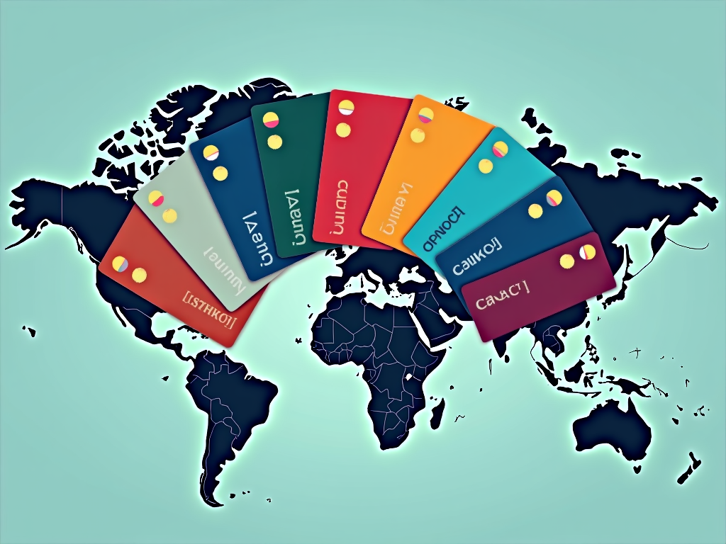 Illustration of the best free credit cards with global acceptance.