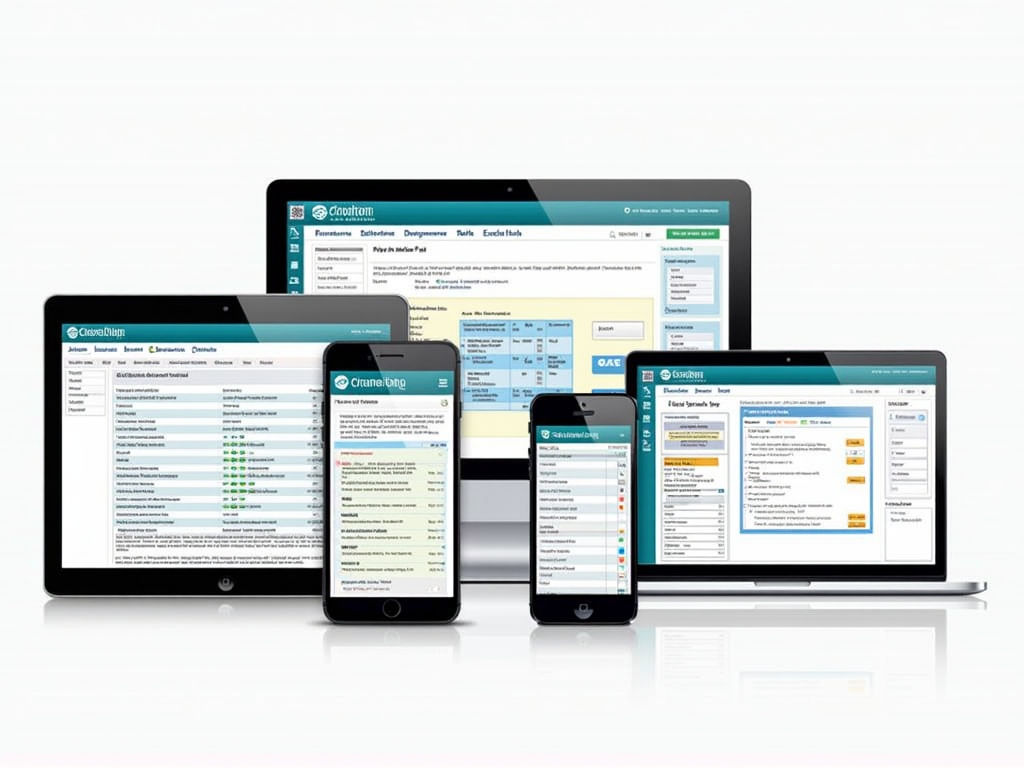 Verschiedene Steuersoftware-Programme auf unterschiedlichen Geräten.
