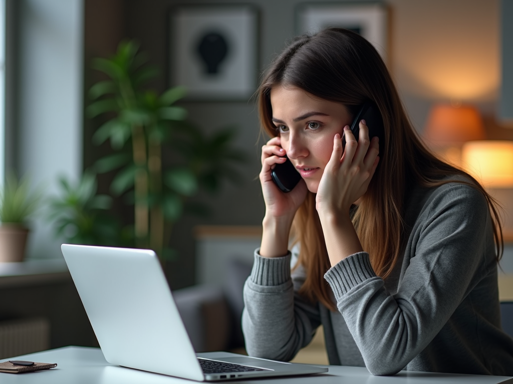 Eine Person kontaktiert die Kreditkarten-Hotline, um eine verlorene Karte zu sperren.