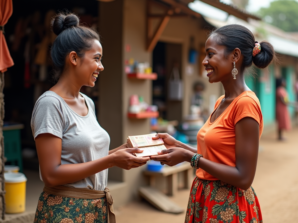 A small entrepreneur receives a loan to expand their business.