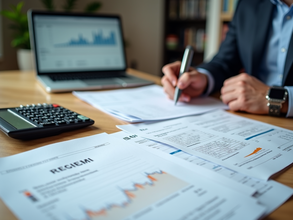 Un investitore controlla le spese deducibili per la dichiarazione dei redditi 2023.