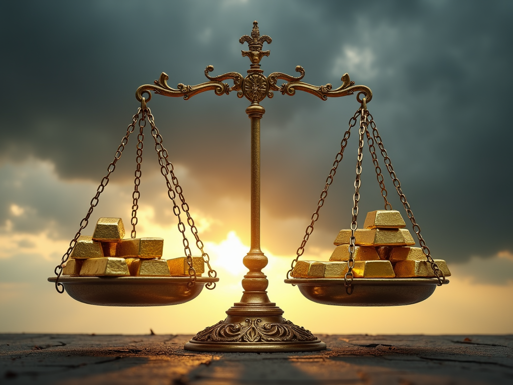 Ein Gleichgewicht zwischen Gold und Marktvolatilität.
