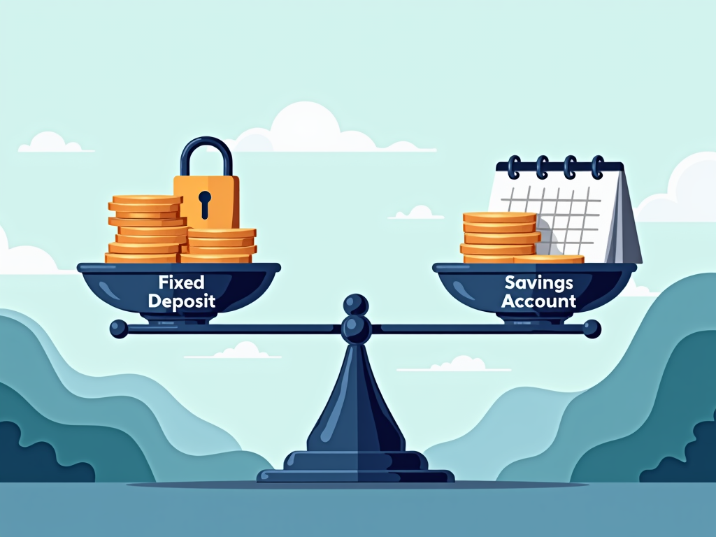 A comparison between time deposit and savings account illustrating the pros and cons of both forms of investment.
