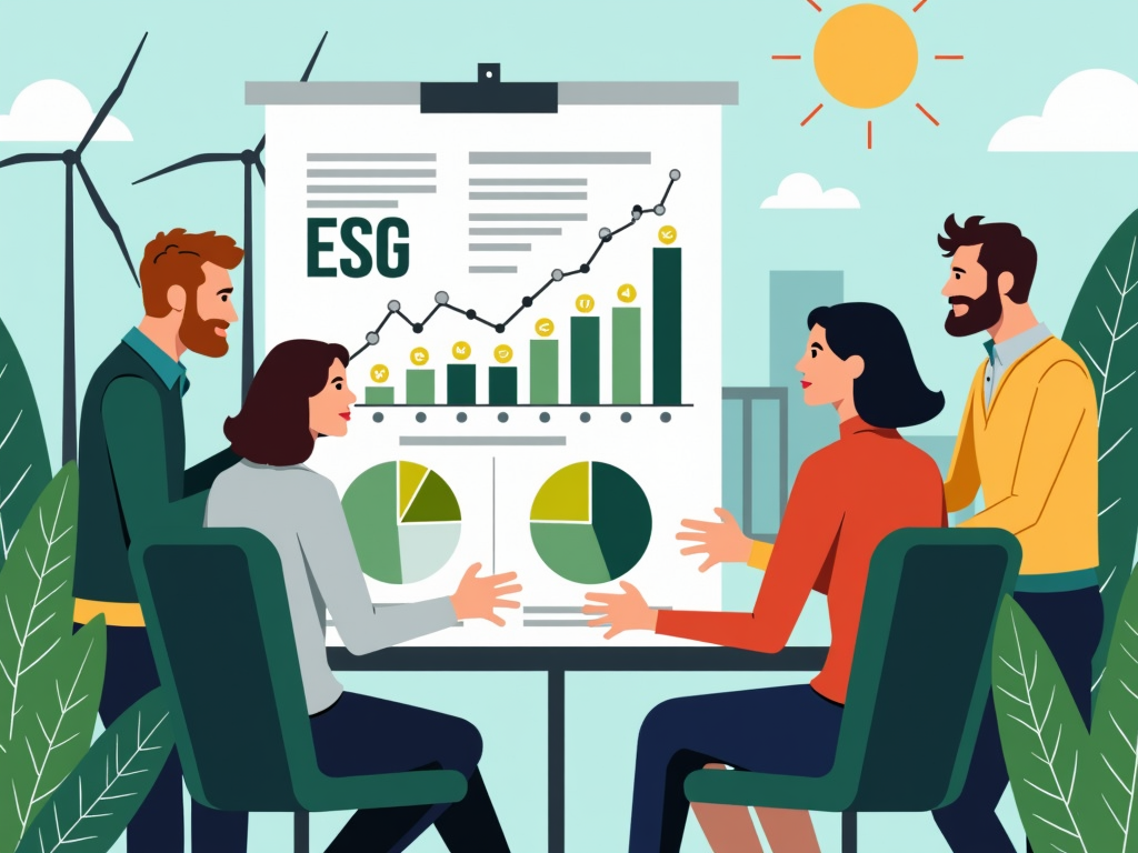 Gli investitori analizzano i criteri ESG per i fondi sostenibili.