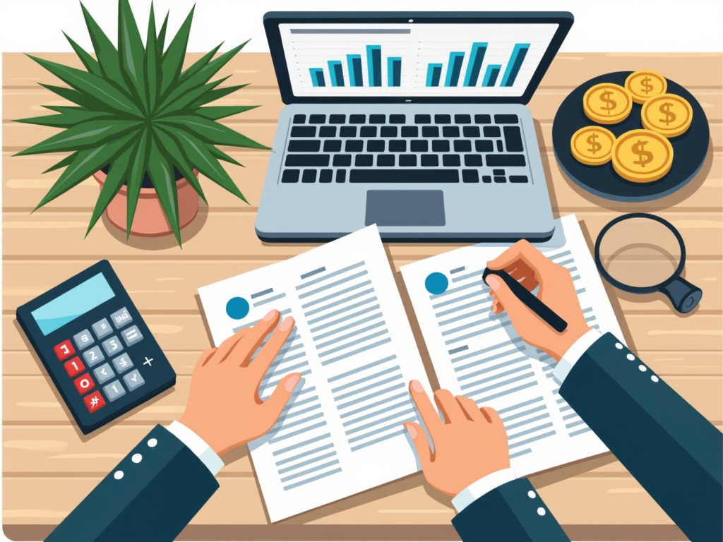 A desk with financial planning tools representing the path to the right real estate investment.