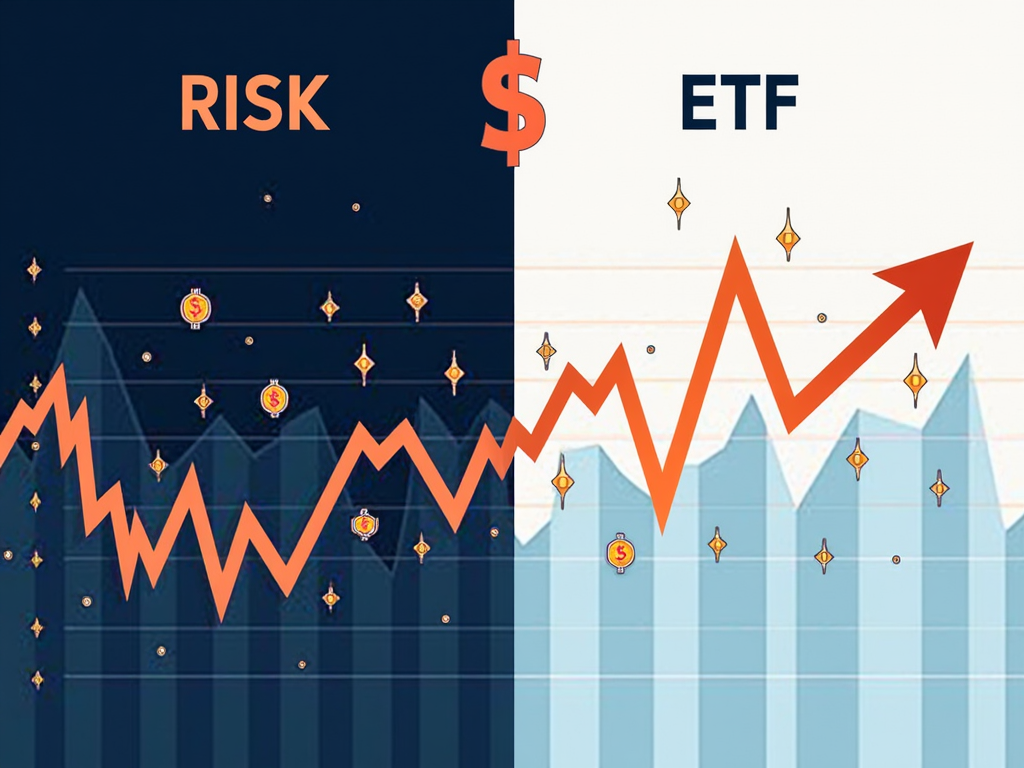 Comparison of the risk-return profile between cryptocurrencies and ETFs.