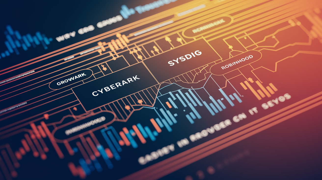 Eine grafische Darstellung der Wachstumsraten von Cybersicherheits- und traditionellen IT-Unternehmen.