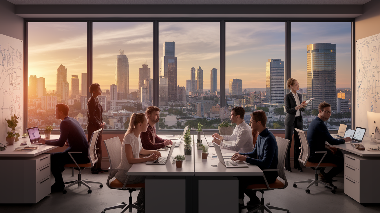A look at a modern tech startup office in Tel Aviv.