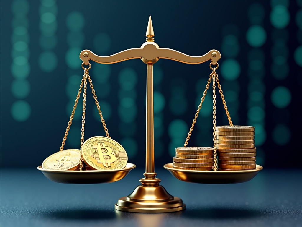 Un'immagine equilibrata che mostra la comparabilità tra Staking e Lending nel settore delle criptovalute.