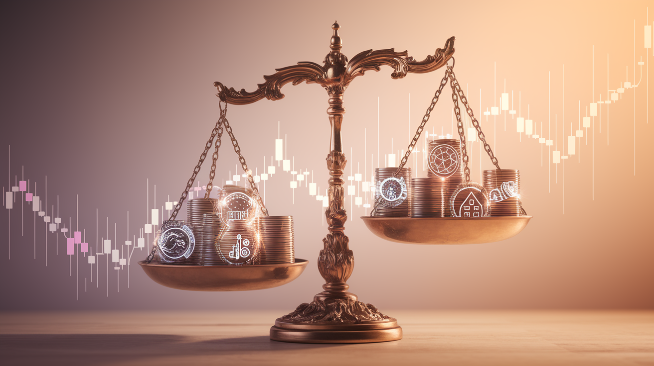 A balance between thematic and sectoral ETFs for diversification.