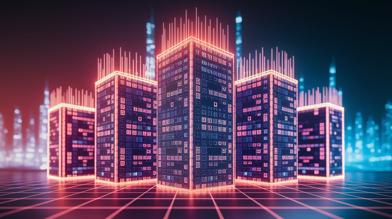 A digital fortress symbolizes the protection measures of cybersecurity companies.