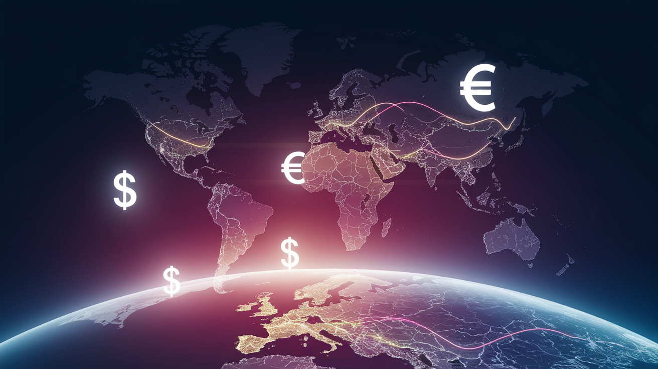 The currency strength of the dollar and euro significantly influences international trade.