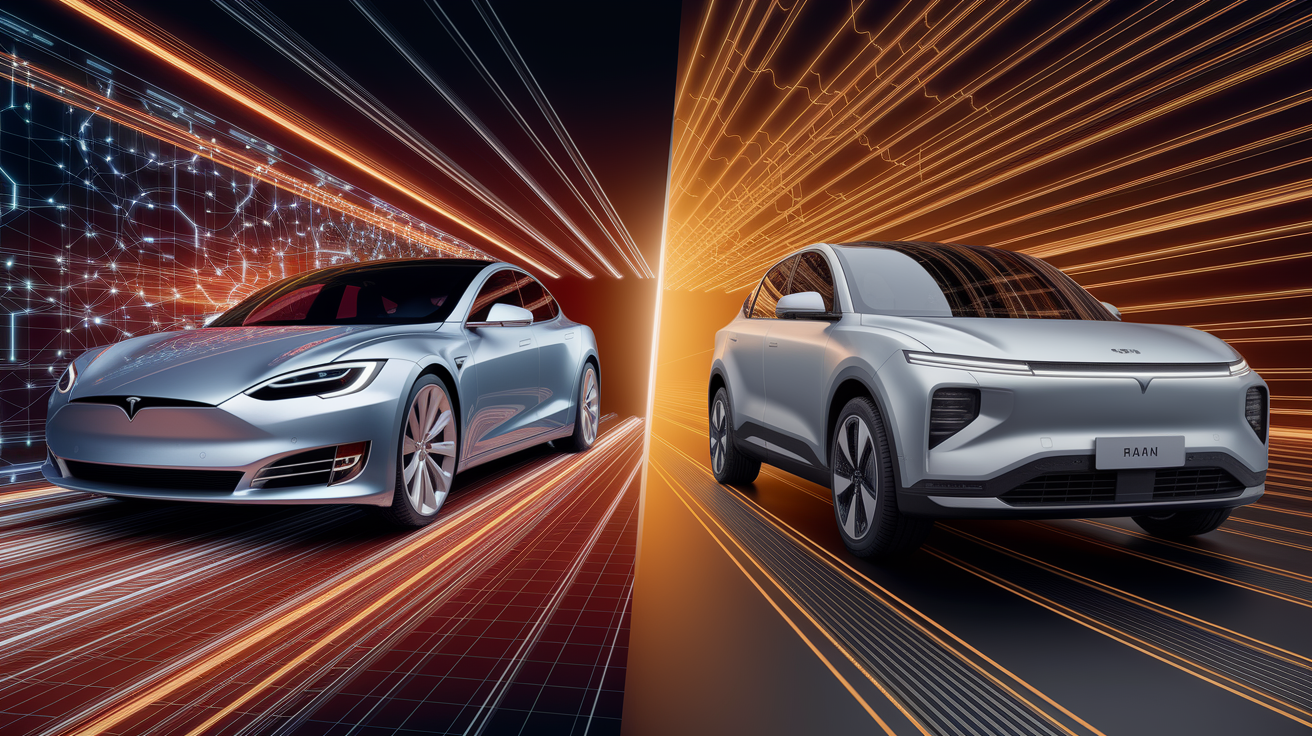 Ein Vergleich der technologischen Innovationen von Tesla und BYD.