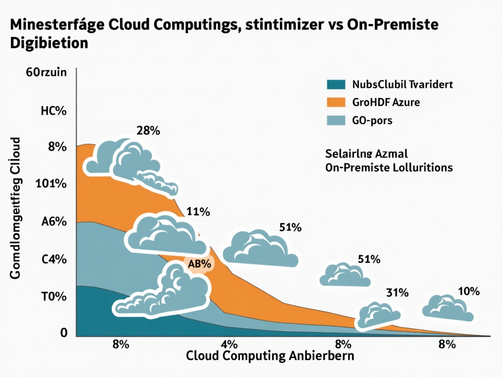 Marktanteile von Cloud-Computing-Anbietern im Vergleich zu On-Premise-Lösungen.
