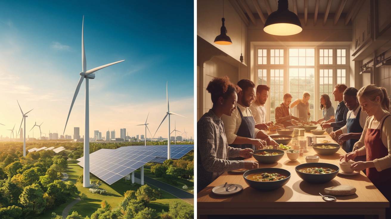Symbolism of the long-term and immediate impact of investments and donations.