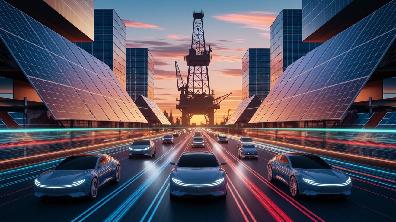 Die technologische und regulatorische Verschiebung von fossilen Brennstoffen zu erneuerbaren Energien.