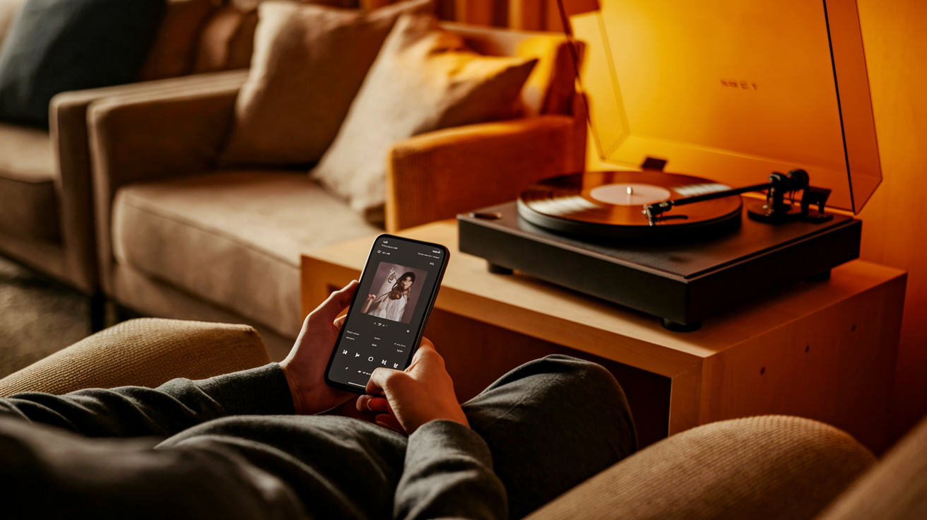 Servizi di streaming e dischi in vinile: Due mondi della musica in una stanza.
