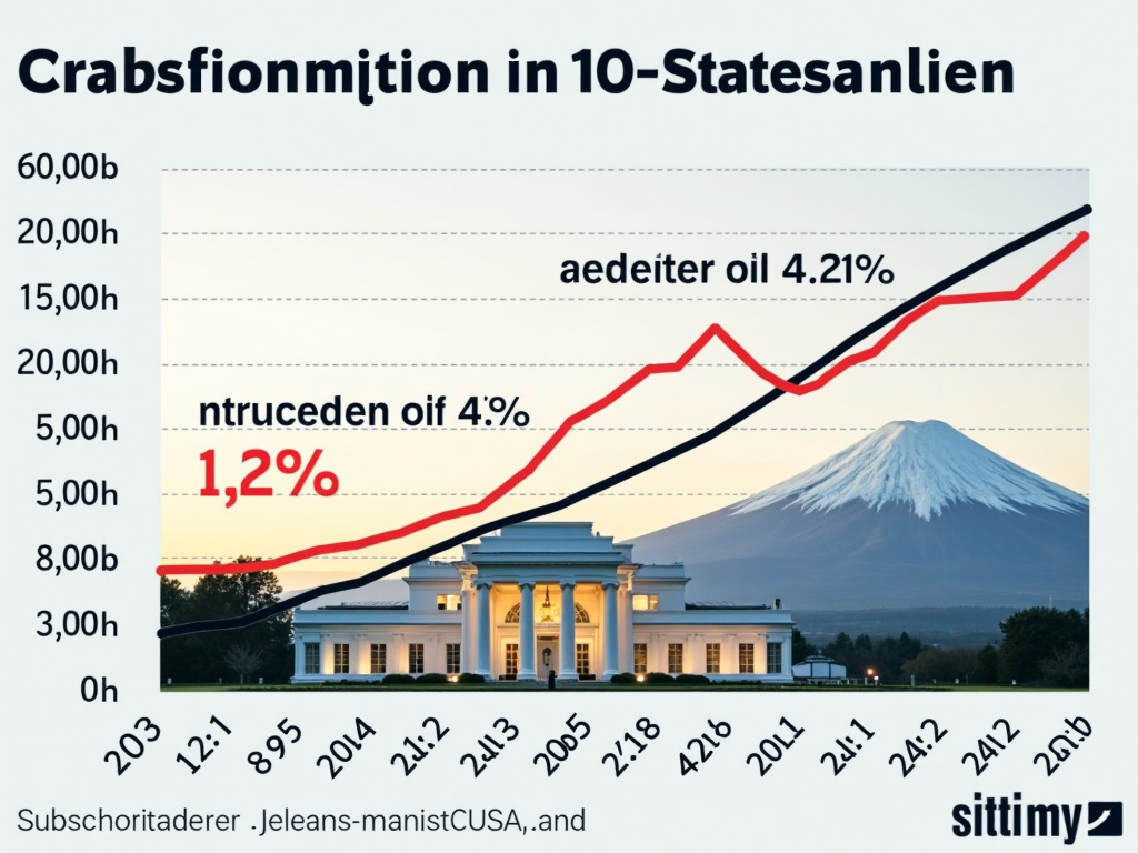 A comparison of the yields of U.S. and Japanese ten-year government bonds in 2025.