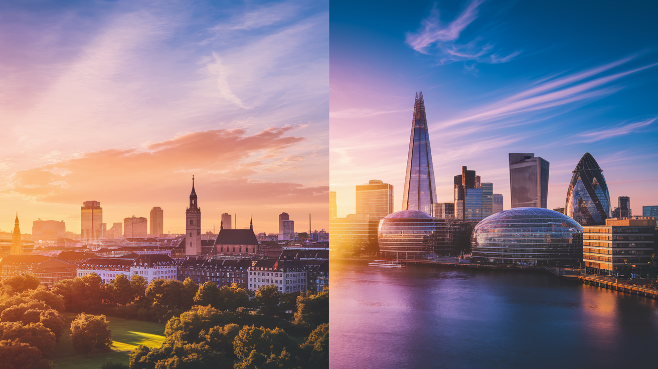 Comparison of market development between Germany and Great Britain.