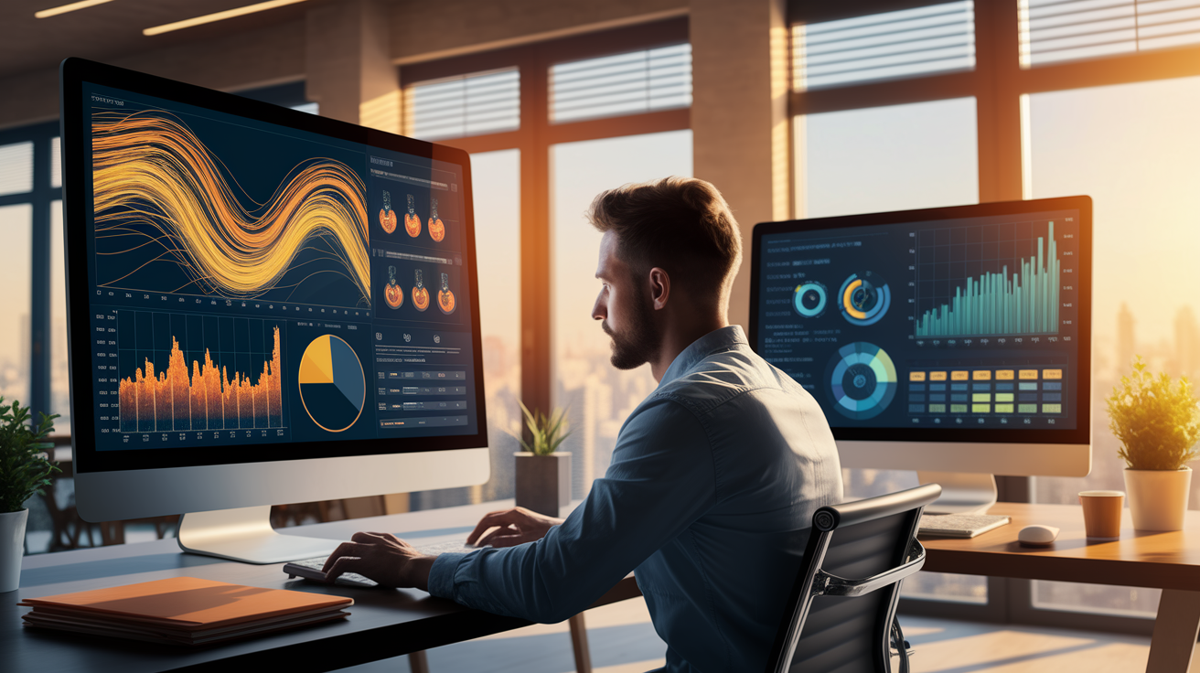Analysts comparing application areas of data analysis software and BI tools.