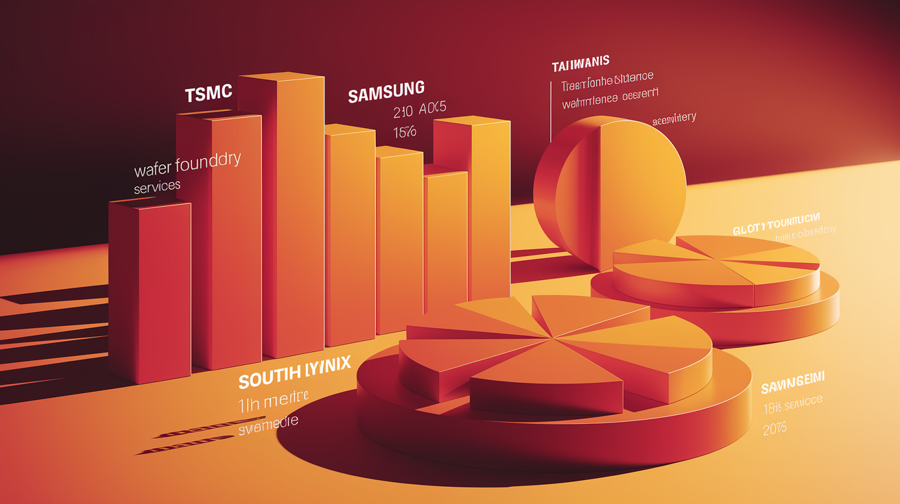 Visualisierung der Marktanteile von TSMC, Samsung und SK Hynix.