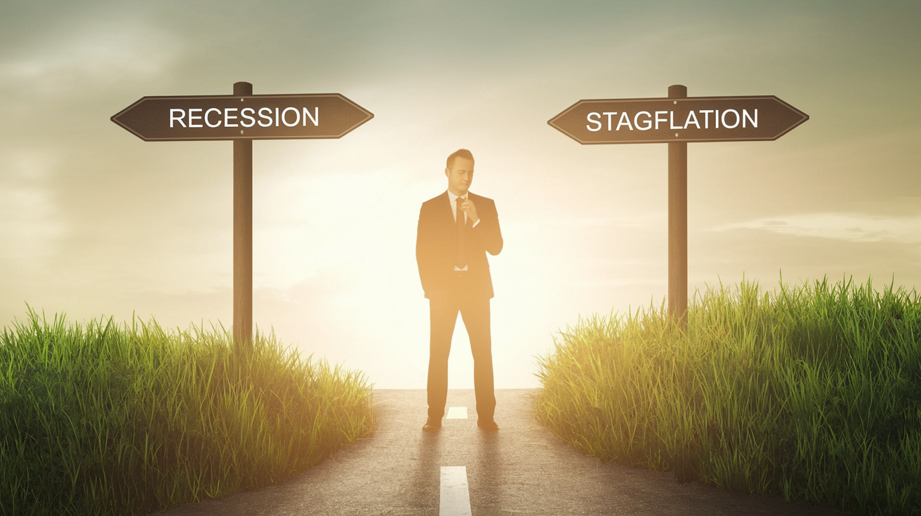 Ein Investor steht vor der Wahl zwischen Rezessions- und Stagflationsstrategien.